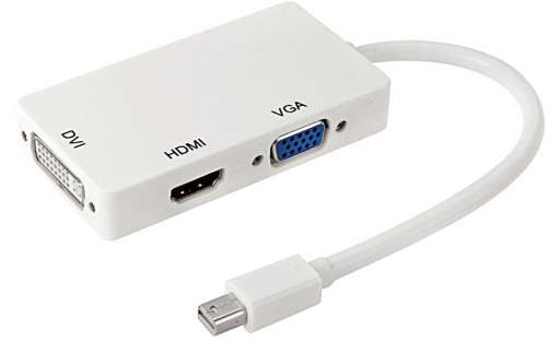 Mini Display Port to HDMI + VGA + DVI Adapter Cable