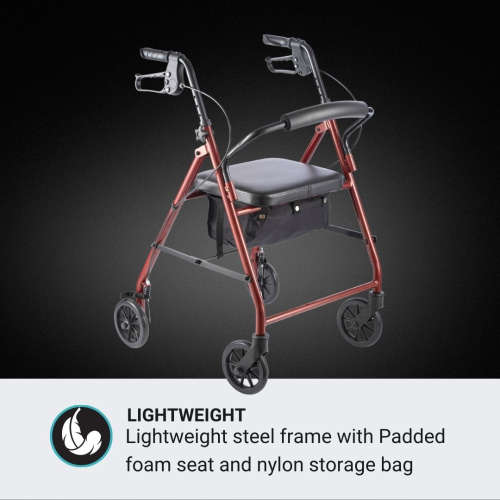 Rollator with foam seat bag