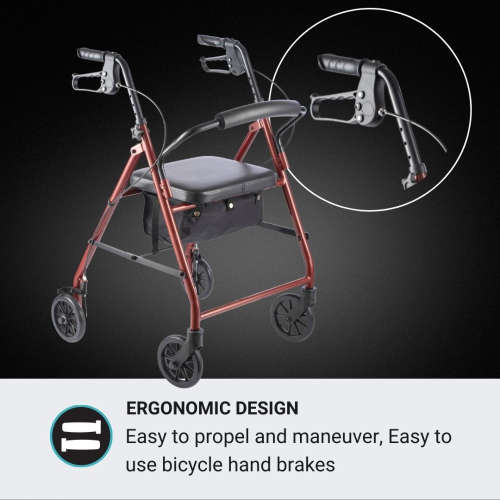 Rollator with foam seat bag