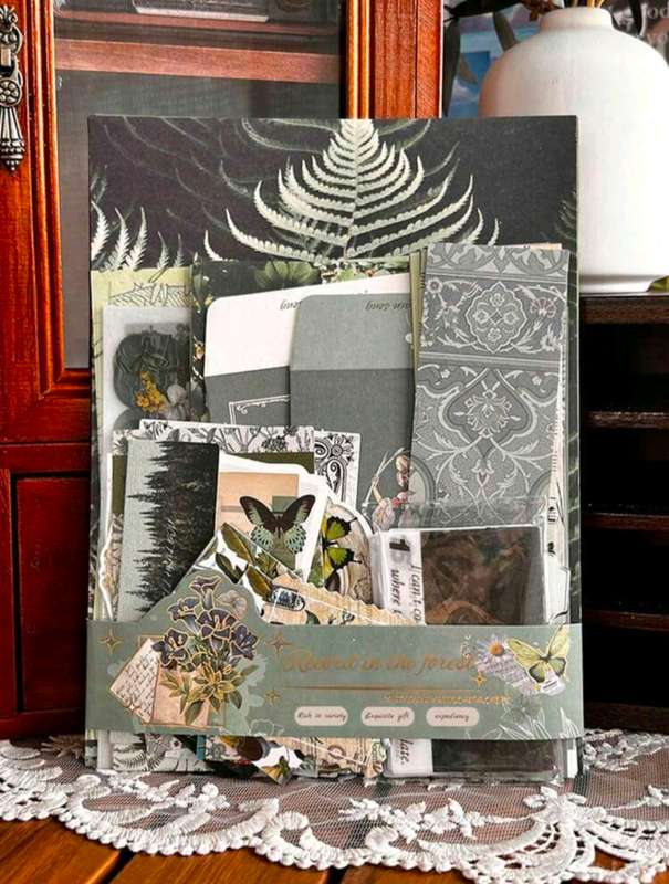 91 Pcs DIY Green Scrap Booking Set