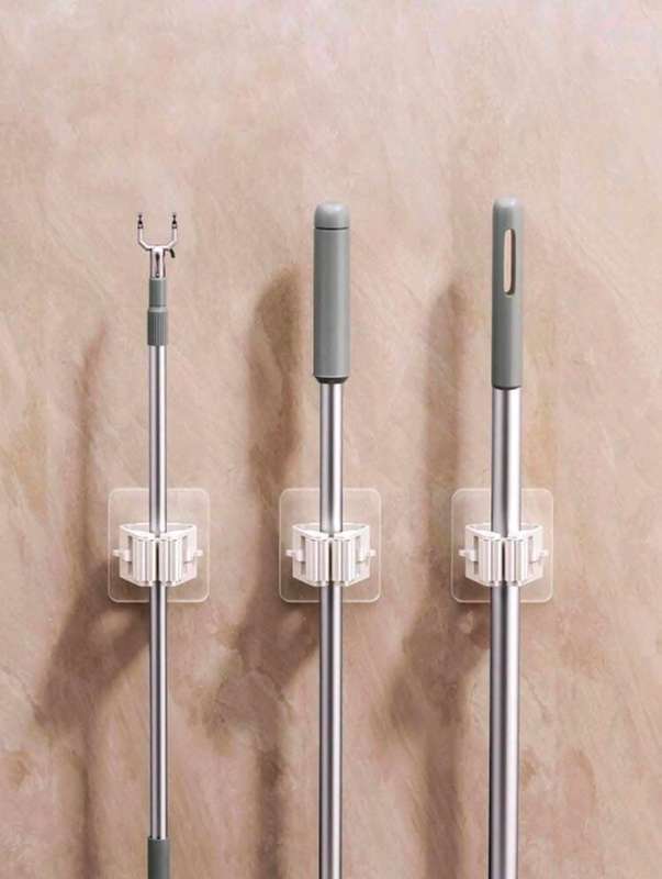 2 Piece Grey Broom/Mop Holder