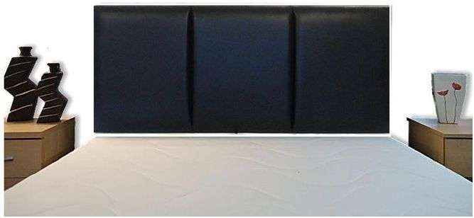 Headboard - DOUBLE -  3 BLOCK in BLACK