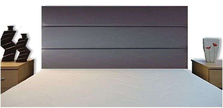 Headboard - QUEEN Size -  HORIZONTAL 3 in GREY (90cm Height)
