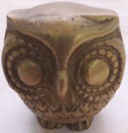 OLD ANTIQUE BRASS OWL