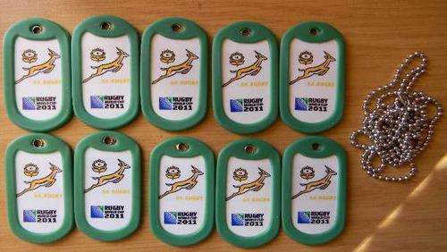 Rugby World Cup 2011 Dog Tags, Springboks