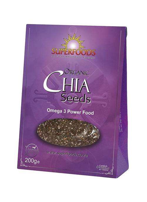 Superfoods / Organic Chia Seeds / 200g bag / super Omega 3 / Yo Yoga