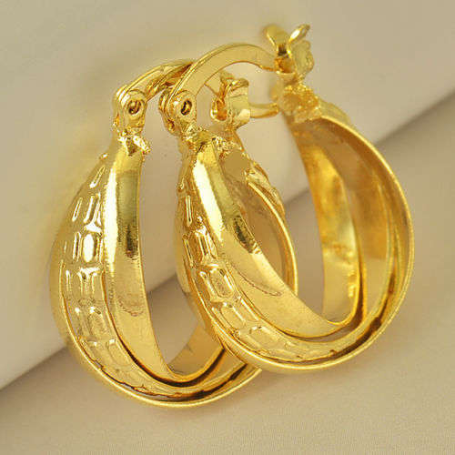 exquisite Gold Filled Hoop Earrings F5229    (K6462)