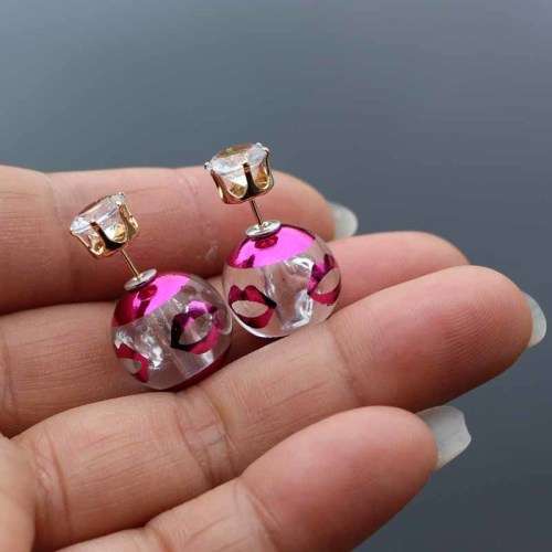 Double Sides Sexy Lip Ball Stud Earrings For Women    (A191*)