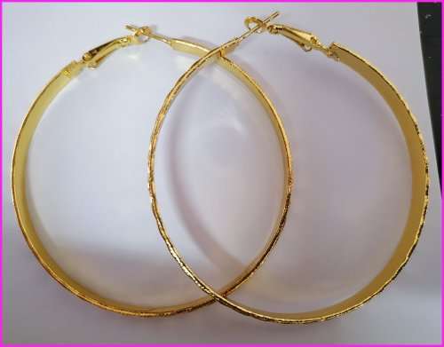 Fashion Gold Plated Big Circle Hoop Earrings      (A247*)