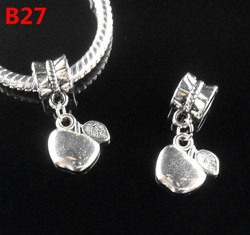 1pcs Tibetan Silver Charm Apple Dangle Bead Fit European Bracelet    C273