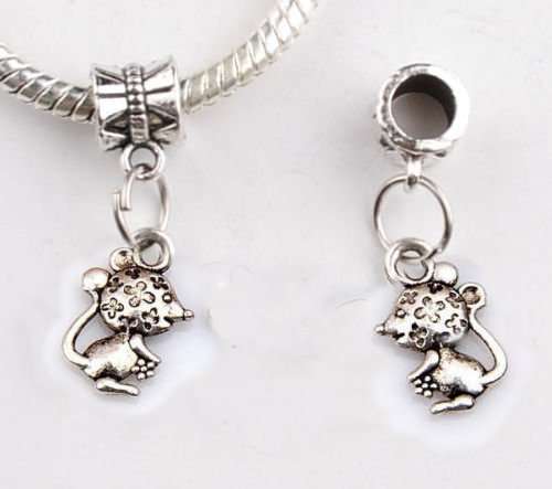 1pcs Tibetan silver dangle charm MOUSE bead fit European bracelet    C184