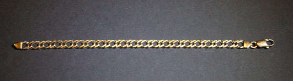 Solid 9ct Gold Bracelet - Unique Double link design - 208mm length and 15mm width - Crazy R1 Start