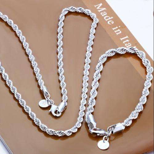 Silver Twist European Style Bride set