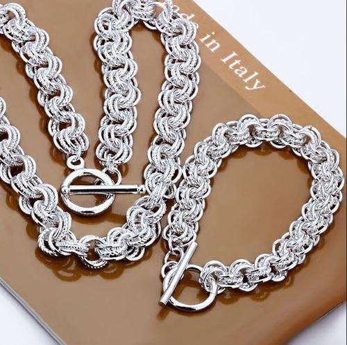 925 Silver Sterling set TO 3 Circle European Style