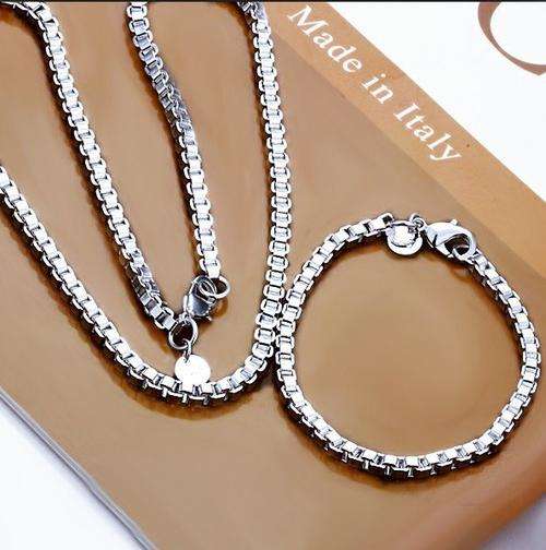 925 Sterling Silver 4mm box European style set