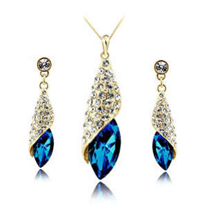 White Gold Plated Leaf Austrian Crystal Jewelry Swarovski element