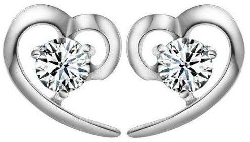 Genuine 925 Sterling Silver HEART SHAPED Earings