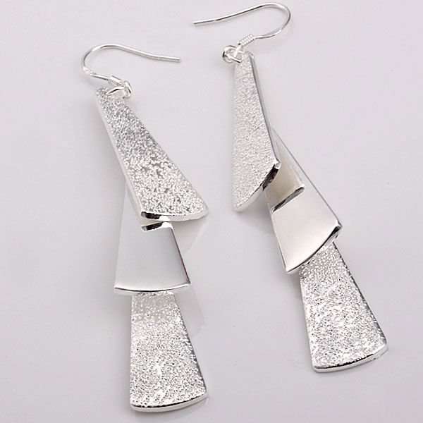 Genuine 925 Sterling Silver 3-slice Earrings