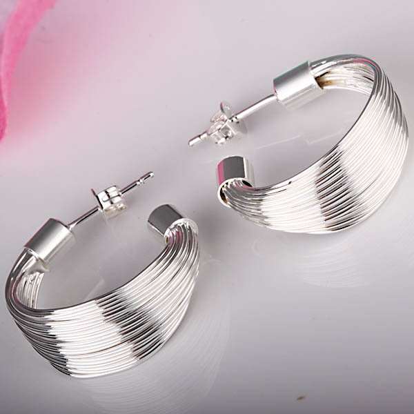 Genuine 925 Sterling Silver Hoop Earrings
