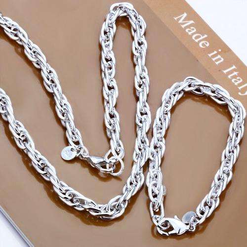 Silver Plated Necklace and Bracelet set