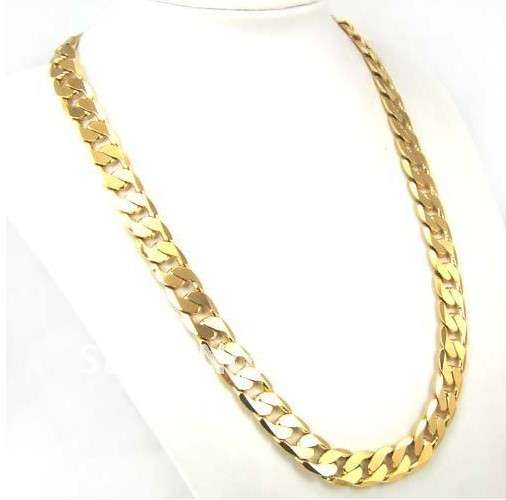 18K GOLD PLATED YELLOW CURB CHAIN NECKLACE