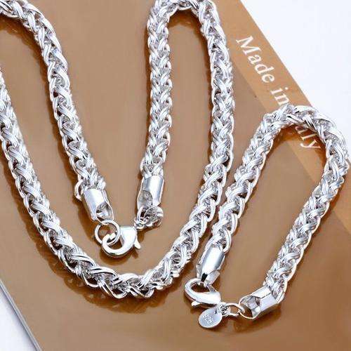 Silver Plated Necklace and Bracelet Set