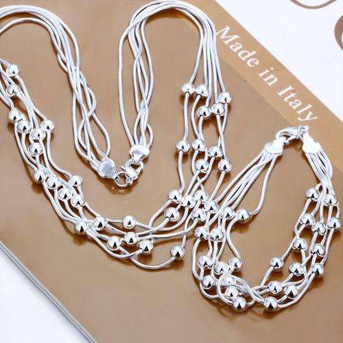 Silver Plated Necklace and Bracelet set