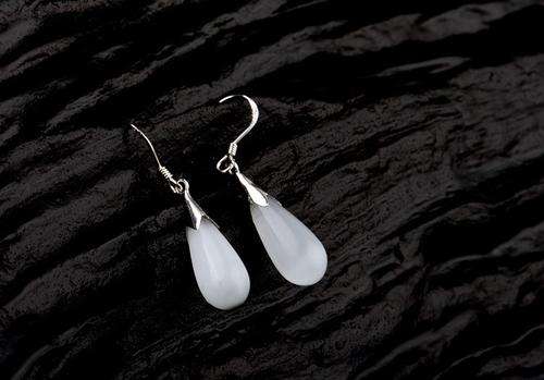 Genuine 925 Sterling Silver Natural Cat's Eye Earing