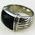 STAINLESS STEEL AGATE RING