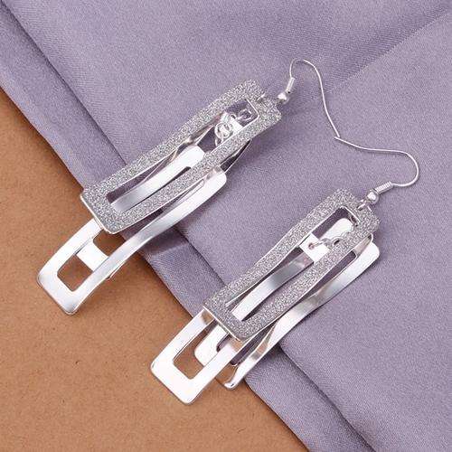 Silver plated Funky drop earings