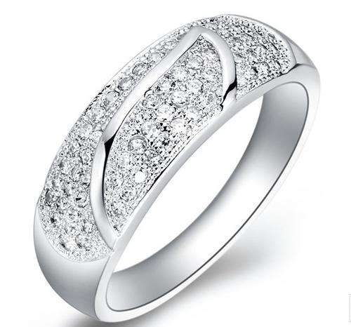 Genuine 925 Sterling Silver, White Gold Plated, Swarovski Chrystal