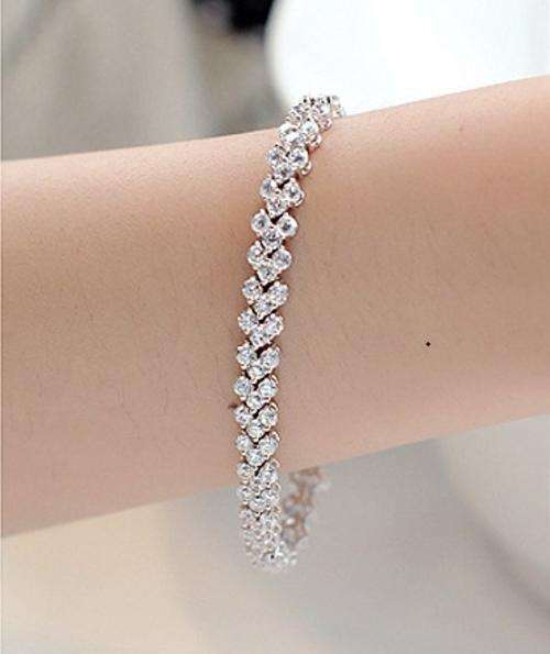 Elegant Austria Crytal Bracelet, S925 Sterling Silver, 3 x Platinum Plated
