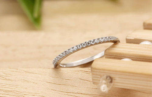 GENUINE 925 SILVER RING THIN, AUSTRIAN CRYSTAL