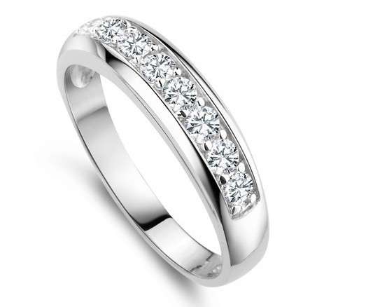 GENUINE 925 SILVER RING 8Pcs CZ Simulated Diamond Bezel