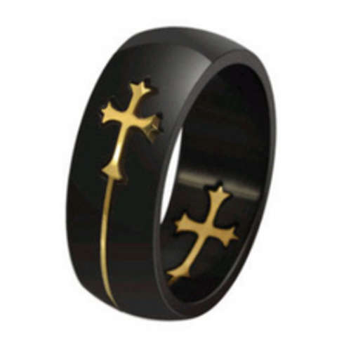 Stainless Steel Ring with Removeable Cross