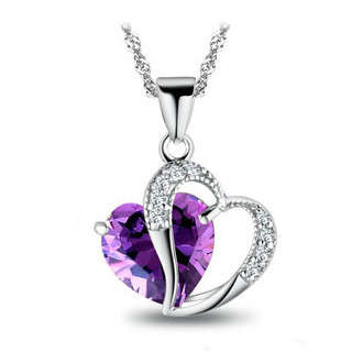PURPLE HEART SHAPED PENDANT