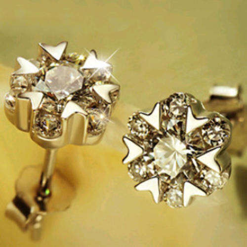 SILVER STUD EARRINGS, AURSTRIAN CRYSTAL