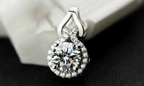 Silver necklace, Austrian crystal