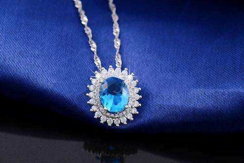 Blue Austrian Crystal Necklace