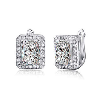 Emerald Cut Austrian Crystal Earrings