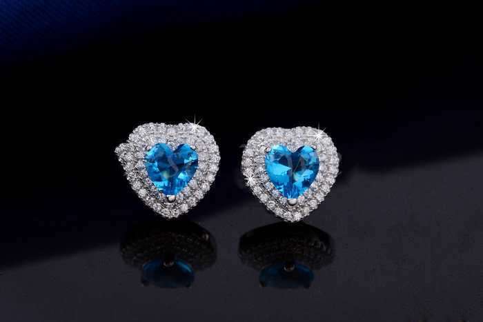 Heart Shaped Austrian Crystal Earrings