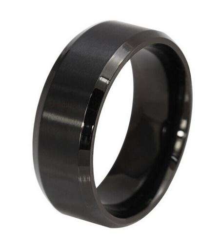 NEW BLACK TITANIUM STEEL RING