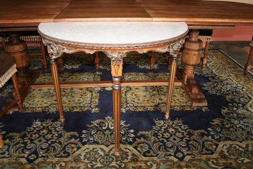 ORNATE GOLD HALF MOON TABLE