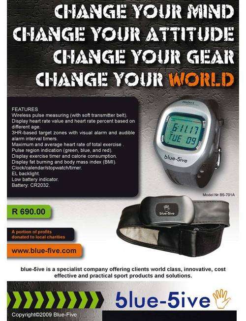 Heart Rate Monitor Watch - blue-5ive, local brand, local support