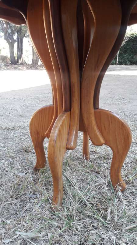 STUNNING Wooden Chess table with Glass Top