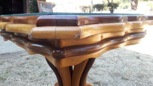 STUNNING Wooden Chess table with Glass Top