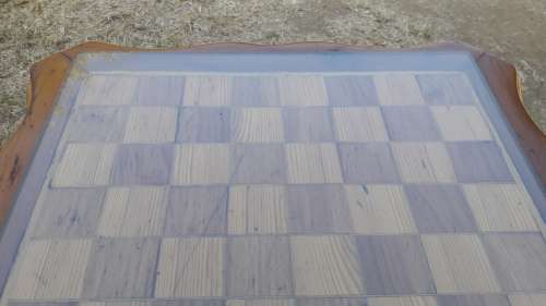 STUNNING Wooden Chess table with Glass Top