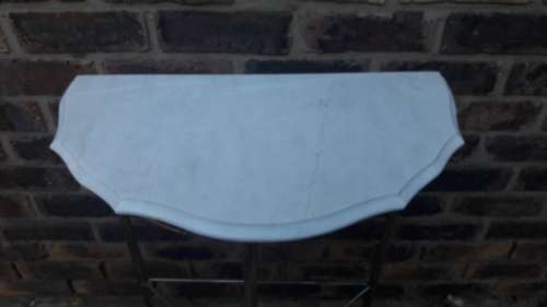 Vintage marble and metal half moon table - 79cm Height