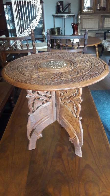 ABSOLUTELY STUNNING Antique Indian side table - 46cm Height