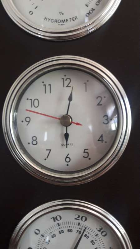 Vintage Hygrometer, Clock and Thermometer